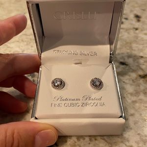 Chrislu CZ platinum plated halo brilliant cut